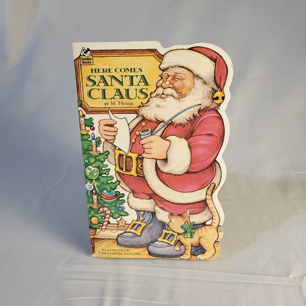 Here Comes Santa Claus by M. Hover (1982) A Golden Sturdy Shape Book